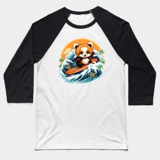 Red Panda Surf Baseball T-Shirt